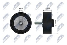 NTY Spannrolle Keilrippenriemen RNK-VW-035 Kunststoff für VW PHAETON 3D1 3D2 3D3