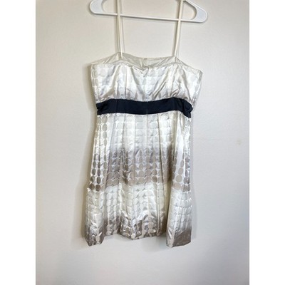 Max and Cleo Womens Strapless Party Dress Size 12 Champagne Black Bubble Hem
