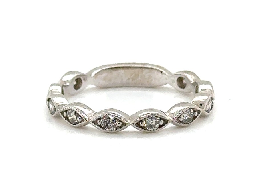 Diamond Wedding Band Anniversary Ring .25ct Mined 14K White Gold Brand New-image