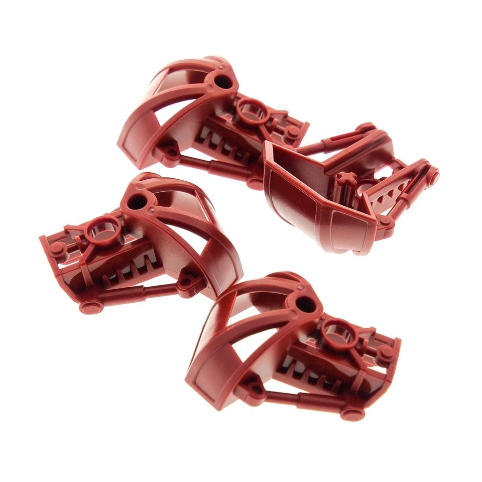 4x Lego Bionicle Figur Schulter Panzer dunkel rot Rüstung Armor Toa Metru 47310
