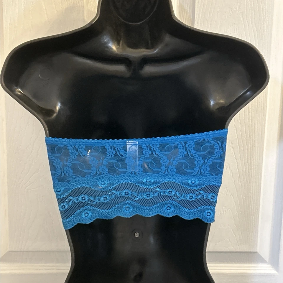 Nuevo con etiquetas Sujetador b.tempt'd by Wacoal Para Mujer Azul Pavo Real Encaje Beso Bandeau Sin Tirantes S Foto 2 de 4