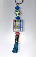 Bingo themed Beaded Tassel Key Chain Keyring ...