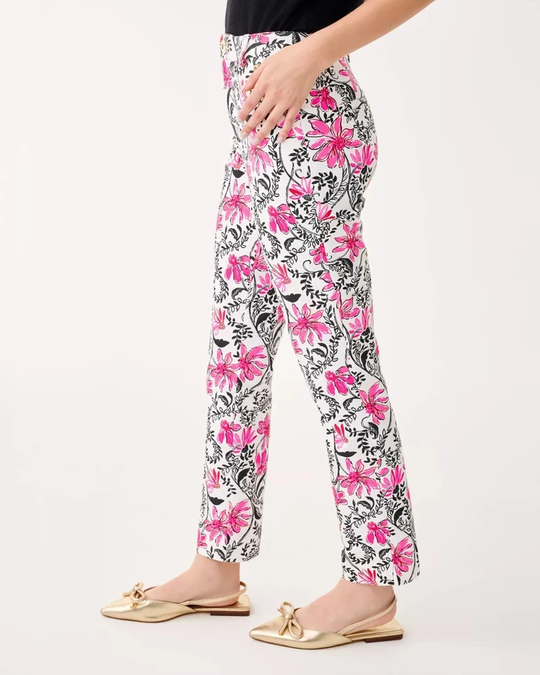 NWT Lilly Pulitzer 29" Ana High Rise Pant Color: Coconut Sunshine Seekers - Image 3 of 4