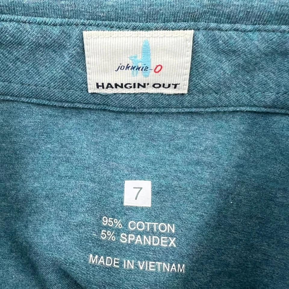 Johnnie-O Boys 7 Hangin' Out Long Sleeve Polo Shirt Blue Cotton Stretch Preppy - Image 3 of 4