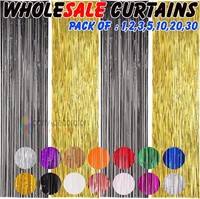 2M-3M FOIL FRINGE TINSEL SHIMMER CURTAIN DOOR WEDDING BIRTHDAY PARTY DECORATIONS
