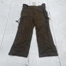 Musera Pants Womens Medium Brown Lace Up Side Wide Leg Viscose Blend Casual