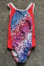 Girl s XS 4/5 Danskin Now Patriotic Star Print Gymnastics Leotard