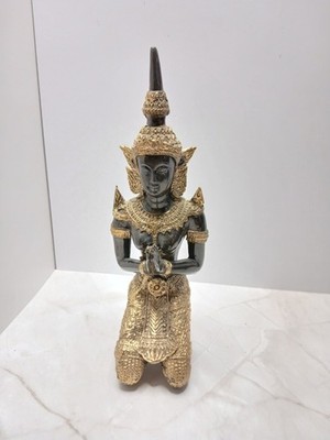 Vintage Thai Kneeling Buddha Angel Statue 7-1/2 