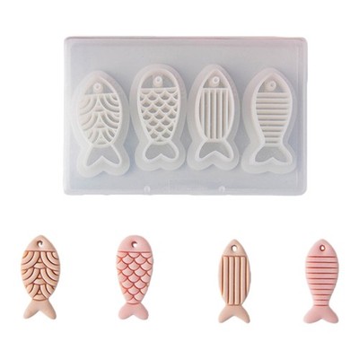 4Pcs Fish Shape Polymer Clay Earring Mold Set Plastic Jewelry Making Tools