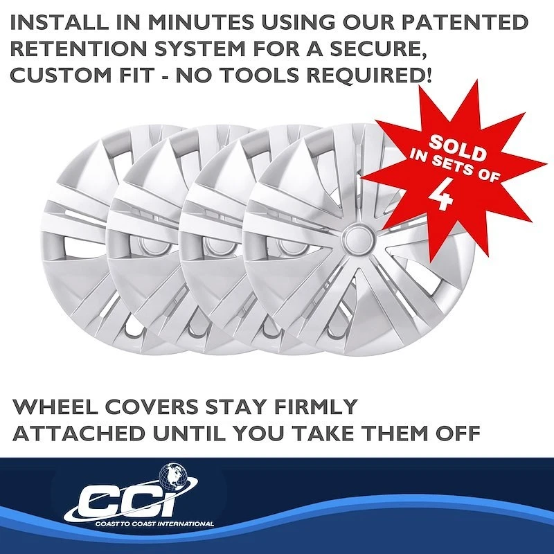 Tapacubos de repuesto para cubiertas de rueda nuevas para Nissan Leaf 2018-2025; 16 pulgadas plateadas Foto 2 de 3