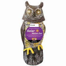 Owlsome Solar Owl with Glowing Eyes, Rotating Head, Hoot Sound, Large, Brown