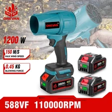 ONEVAN Jet Dry Blower Mini Turbo Fan Air Leaf Turbo Blower Portable w/2 Battery