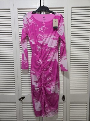 Nike Serena Williams Design Crew Mesh Midi Dress - Pink