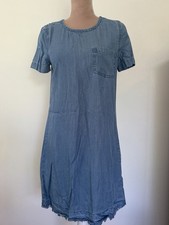 BeachLunchLounge chambray denim-style dress in women’s size Small.