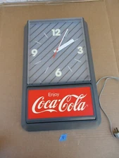 Vintage Enjoy Coca Cola Hanging Wall Clock Sign Advertisement  V