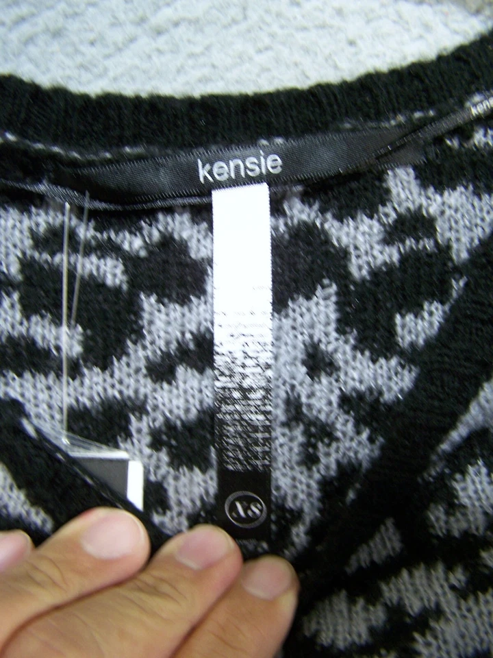 Suéter Kensie Mujer Extra Pequeño 0 2 Gris Manga Larga Media Camisa Informal Damas Foto 4 de 4