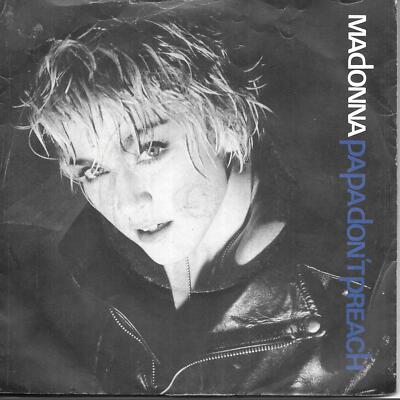 SALE Madonna Papa Don't Preach Paper Labels UK 45 7'' single +Ain't No Big Deal