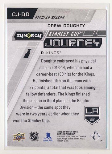 Synergy Stanley Cup Journey 2020-21 temporada regular #CJDD Drew Doughty/999 BX3 - Imagen 2 de 2