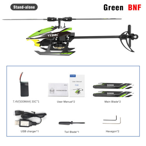 YXZNRC F120 RC Helicopter 2.4G 6CH 6-Axis Gyro 3D Brushless Motor Flybarless - Picture 17 of 17
