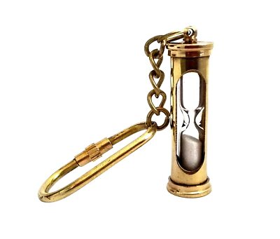 Antique Vintage Nautical Brass Sand Timer Hourglass Key chain Christmas Gift