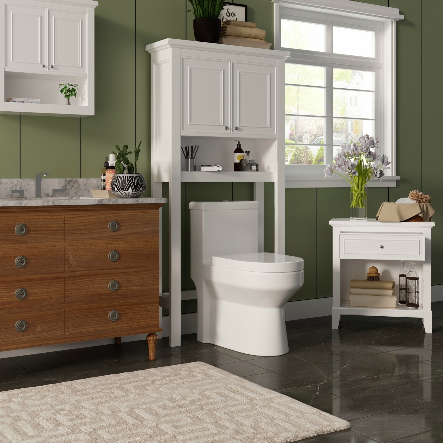 DeerValley 12" Rough in 1-Piece 0.8/1.28 GPF Compact Dual Flush Elongated Toilet