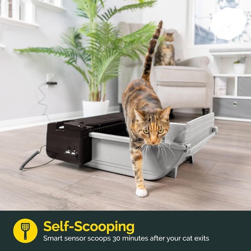Automatic Self Cleaning Litter Box Cat Pet Zone Kitty Pan Smart Scoop - Picture 2 of 11