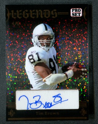 2023 Pro Set Pure Legends Holo Sparkle Gold Autograph LTB2 Tim Brown /6 Raiders