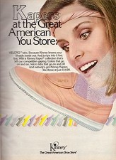 1984 Kinney Kapers Shoes Footwear Peach Sneakers Headband Viintage Print Ad 80s