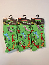 3 Pairs of Socks Teenage Mutant Ninja Turtles nickelodeon Adult 6 to 12