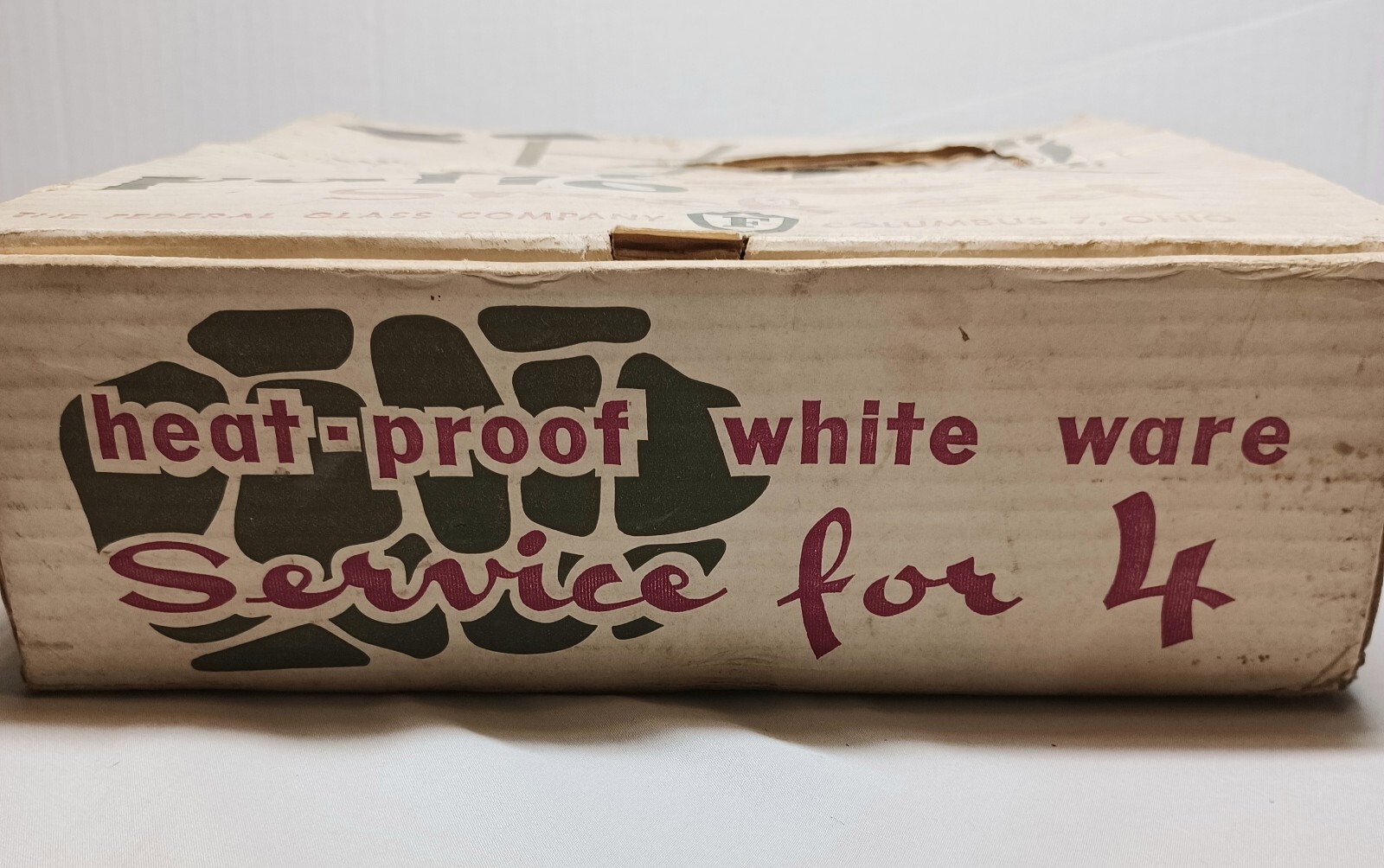 Vtg The Federal Glass Co. Atomic Flower Patio Snack Set For 4 In