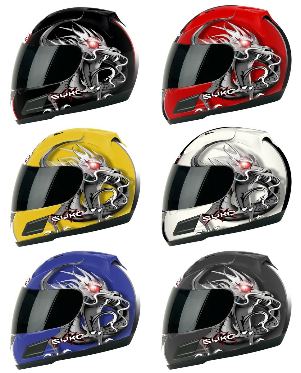 Syko Yakuza Full Face Motorcycle Street Helmet, Blue Small Syko Yakuza Full Face Motorcycle Street Helmet, Blue Small