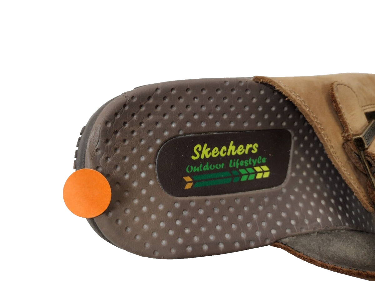 Skechers Collection Leather Brown Sliders In Open Toe Size 11 Skechers Brown Slides Leather Women main image 3
