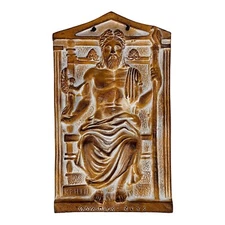 Olympian God Zeus Ceramic Tile Wall Relief Décor 11.41 in