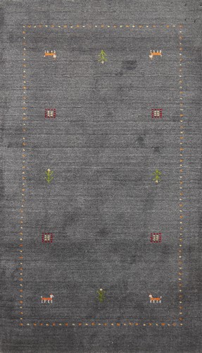 One-of-a-kind Rectangle Tribal Gabbeh Small Rug Hand-knotted Wool 3x6 ft