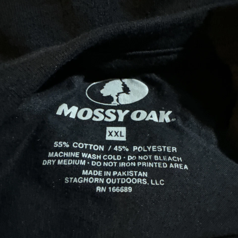 Мужская футболка Mossy Oak 2XL с длинным рукавом черная с камуфляжным логотипом - Изображение 4 из 4