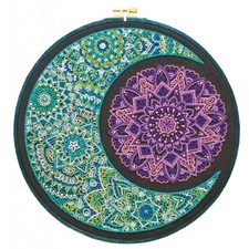 Bead Embroidery Kit Moon Flower Beaded stitching DIY Abris Art