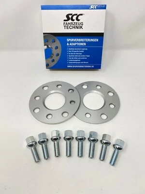 10mm 2x5mm Spurverbreiterung SCC für VW + Radschrauben 4x100 57,1 Spurplatten  - Bild 1 von 4