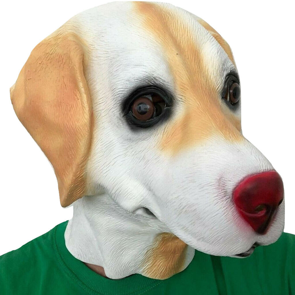 Golden Labrador Dog Mask Latex Animal Masks Costume Accessory