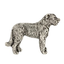 Irischer Wolfshund, Irish Wolfhound I  - Versilberte Hundebrosche, elegante Anst
