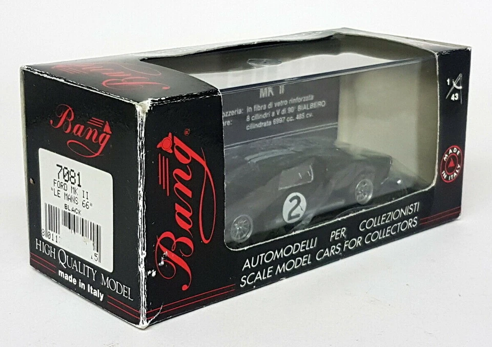 Bang 1/43 - 7081 Ford GT40 MK2 Le Mans 1966 Black Diecast Model Car — 第 2/4 张图片