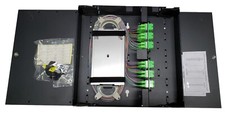 48 Fiber Wall Mount w/ 24 SC/APC Duplex Adapters, SM Pigtails  Two Splice Trays