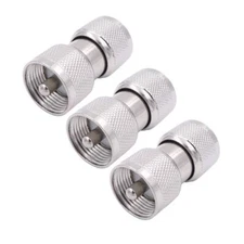 3pack Pl259 / So239 Uhf Male To Male Coax Coaxial Barrel Connector Adapter Coupl
