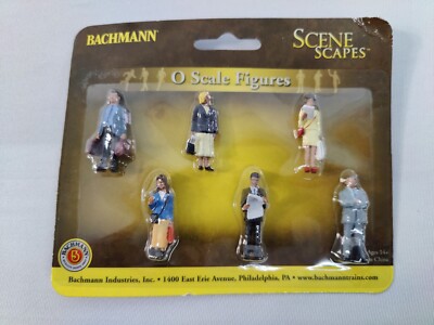 NEW BACHMANN SCENE SCAPES STANDING PLATFORM PASSENGERS #33160 O SCALE 6 FIGURES