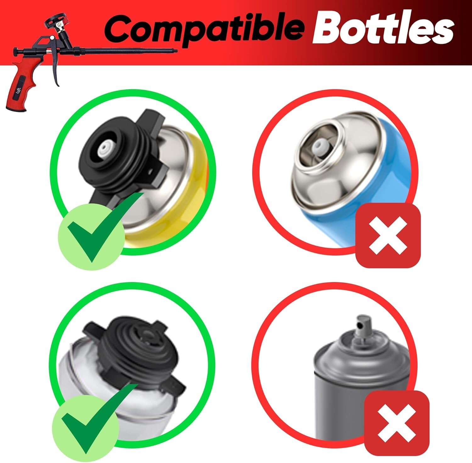 Insulation Foam Guns 2 Pack Heavy Duty Metal Dispensing Sealing Filling