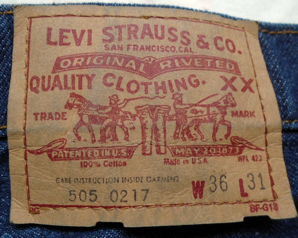 Vintage 80s Levis 505-0217 Jeans 36x31 USA Red Tab Open Seam | eBay