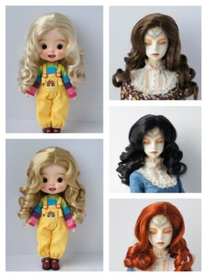 JD343 Long Curly BJD Synthetic Mohair Wig For YOSD MSD SD Doll Hair All Size Wig