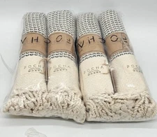 FOCHA Turkish Hand Towel Set of 4 Cotton Quick Dry Soft Decorative Yoga Kitchen