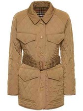 New Authentic Burberry Kemble Beige Quilted Long Jacket , Size M, Rrp £ 930
