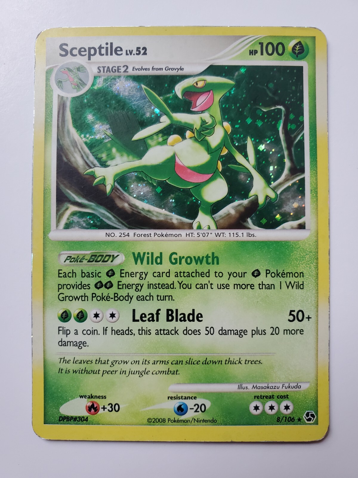 SCEPTILE 8/106 Great Encounters Pokemom 2008 Rare Holo - LP - Free S/H in US
