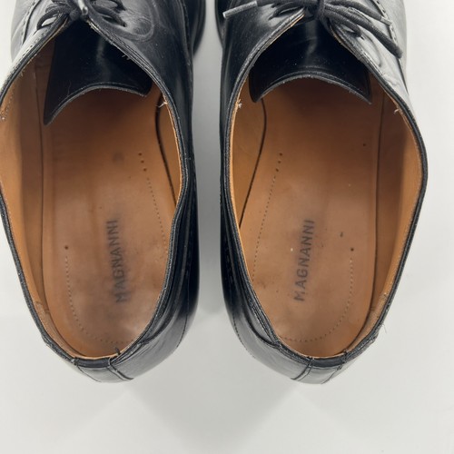 MAGNANNI Medallion Toe Lace Up Oxford Shoes Black Burnished Mens Size 11 M *Flaw - Picture 10 of 22